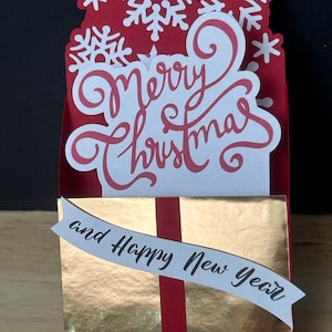 Carte Whitlock joyeux Noël , pop up , hiver , neige , or , sauvage , festif
