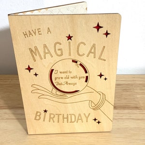 Carte d'anniversaire de femme, Papillon, Magique, Étoiles, Boule de cristal, Amour, Merveilleux, Amour, cœurs