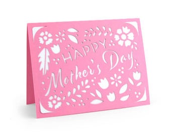 Happy Mother's Day PaperCut Card , Blank inside , Mother , Mothers Day , Grandma , Step-Mom , Love