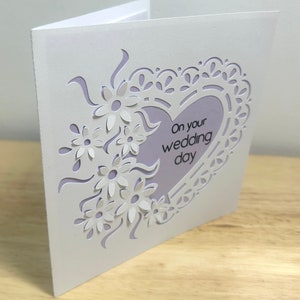 Carte de mariage, Dentelle, Fleurs, Ruban, Élégant, Beau, Mariée, Marié