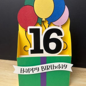 Carte d'anniversaire pour les 1 à 100 ans, Ballons, Fête, Famille, Amis, Fête, Banderole, Nombre