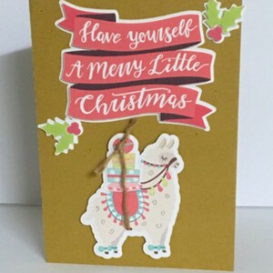 Alpaga Noël , Intérieur vierge , Vacances , Hiver , PaperCut , Houx , Famille , Animal ,