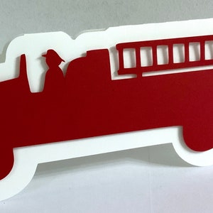 Fire Truck Silhouette Card , Blank inside , Vehicle , Firefighters , Fire , Equipment