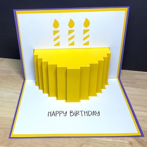 Carte pour gâteau pop-up Happy Birthday, Gars, Filles, Amis, Famille, Patron, Collègue, Enseignant, Fête
