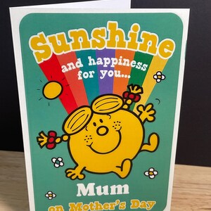 Carte de bonheur soleil pour la fête des mères, fleurs, rétro, maman, jaune, arc-en-ciel, amour, compassion
