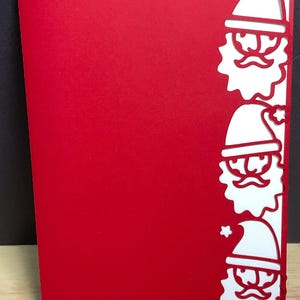 Carte avec bordure Père Noël , Rouge , Vacances , Festif , Noël , Hiver , HoHoHo , Famille , Amis