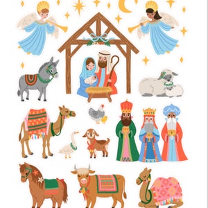 Stickers crèches , Mat , Noël , Vacances , Anges , Tradition , Animaux , Étoile polaire , Écurie , Loisirs créatifs , Cadeaux