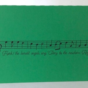 Hark the Angels Sing Holiday Musical Note Card , Blank inside , Chanson , Famille , Amis , Hiver