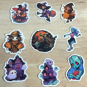 Autocollants Halloween en vinyle , effrayant , fantôme , sorcière , collection , enfants , adolescents , adultes , cadeau , travaux manuels