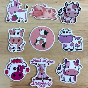 Stickers vinyle Strawberry Cows , Dessin animé , Télévision , comédien , Collection , Enfants , Adolescents , Adultes , Cadeaux