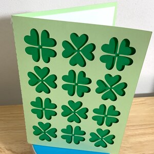 Carte Shamrock , Vierge à l'intérieur , Vert , Menthe verte , Trèfle à quatre feuilles , Porte-bonheur , Irlandais