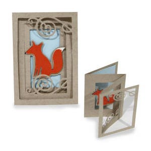 3D Fold out Fox Accordion Card  , Friends , Family , Blank inside , Fall , PaperCut , Animal