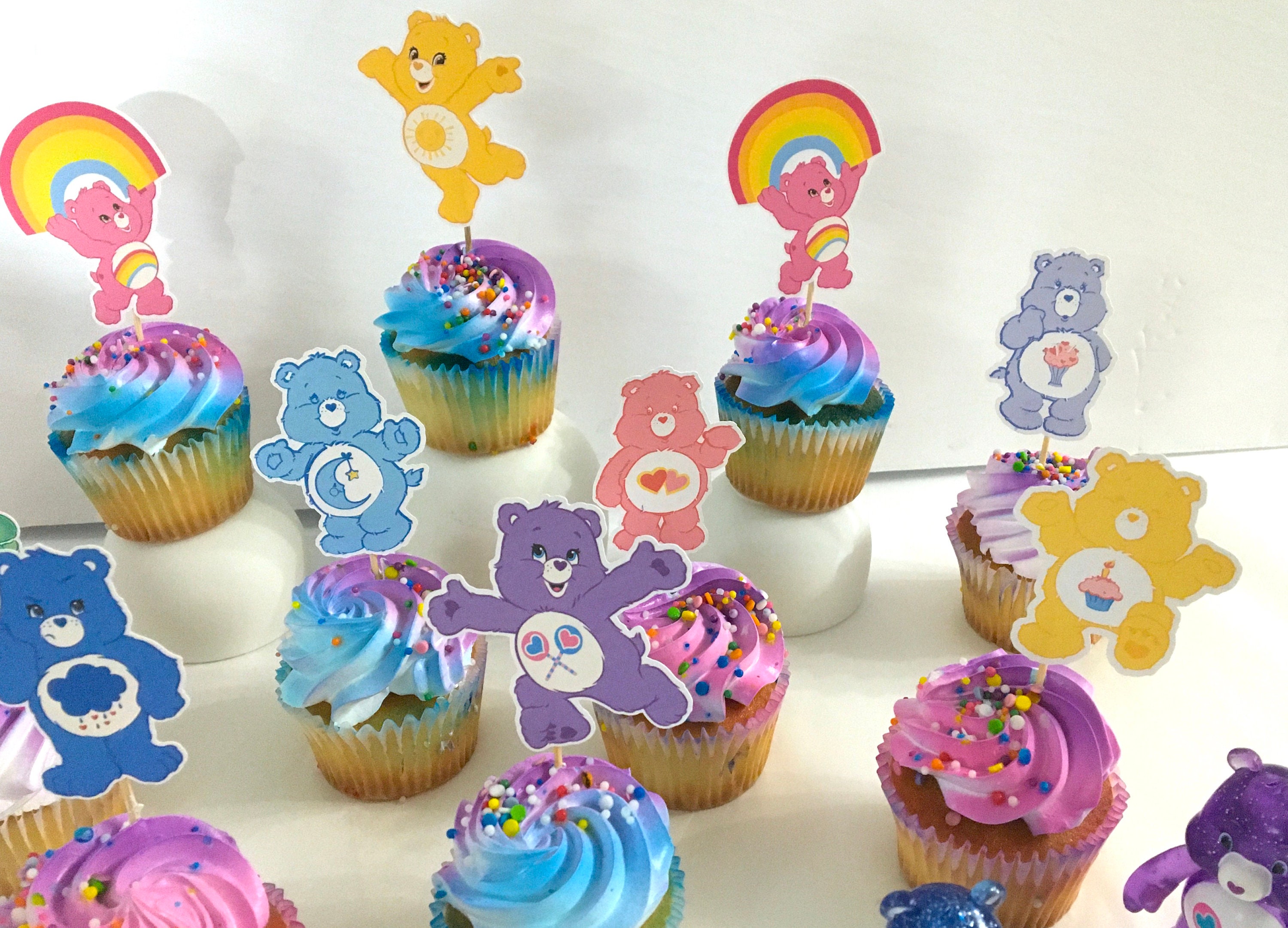 Jewelesparty 12pc Carebears Care Bear Includes 6pc Cake Plates Kids Cup  Party Supplies Favor Decorations Decor Theme Idea Fun Celebration Happy