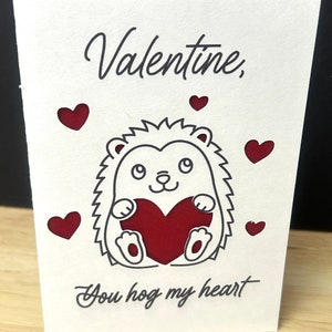 Carte Saint-Valentin Hérisson , Cœurs , Amour , Sucré , Partenaire , Porc , Mignonne , Rouge