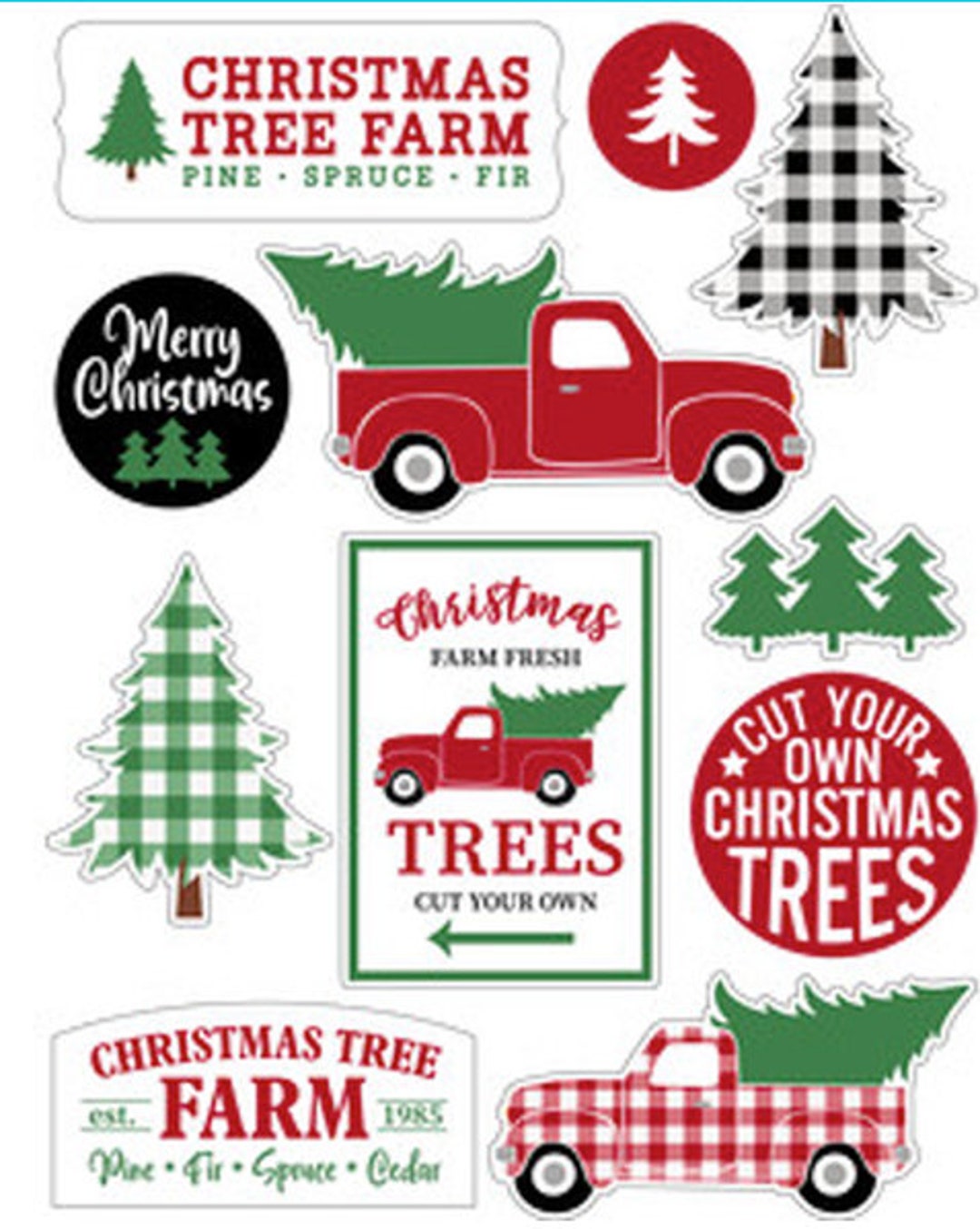 Nashville Wraps Tree Farm Christmas Red Truck Gift Wrap, 24x85' Roll