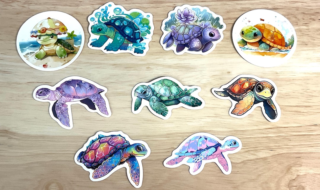 Sea Turtle Vinyl Stickers , Waterproof , Crafts , Ocean , Sea , Wild ...