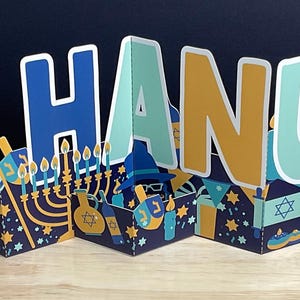 Carte d' accordéon Happy Hanukkah , Dreidel , étoile de David , Lumière , Famille , Traditions