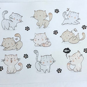 Kitty Cat Stickers , Fish , Pet , Play , Paw Print , Butterfly , Cute , Kids , Scrapbooking , Crafts , Reward