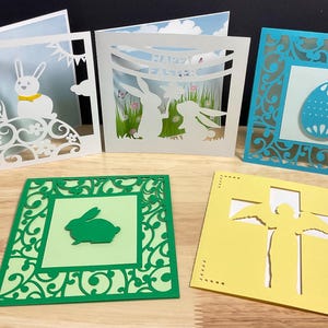 Lot de cartes de Pâques , Vacances , Enfants, Adultes , Cadeaux , Lapin , Printemps