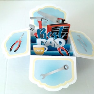 Meilleure carte pop up papa , Outils , Fête des pères , Marteau , Scie , Imprimé , Grand-père , Beau-père , Ongles , Pince