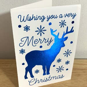 Joyeux Noël Cerf Carte , Souhaitant , Neige , Flocons de neige , Hiver , Forêt , Sauvage , Renne , Famille , Amis,