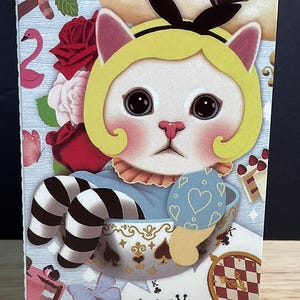 Carte chat , Fleurs , Imprimé , Blanc , Fourrure de bébé , Meow , Doux , Mignonne , Famille , Ami , Ronronnement