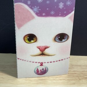 Carte chat , Fleurs , Imprimé , Blanc , Fourrure de bébé , Meow , Doux , Mignonne , Famille , Ami , Ronronnement
