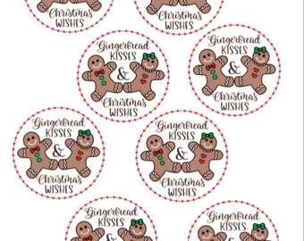 Gingerbread Kisses Stickers ,, Shimmer , Glitter , Holidays , Gifts , Mail , Festive , Cheerful , Baking
