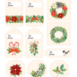 Étiquettes de guirlande et guirlande de Noël , Vacances , Imprimé , Cadeaux , Festif , Joie , Cheer