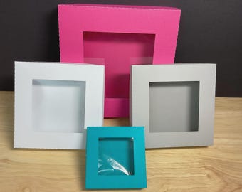 Caja de regalo con ventana, grande, pequeña, SVG, digital, regalos, recuerdos de fiesta, calcetines navideños, joyería