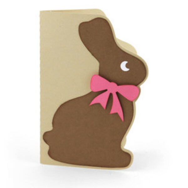 Chocolate Bunny Easter Card i , Blank inside , Kids , Adults , Rabbit , Shaped