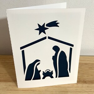 Carte de naissance , Vierge à l'intérieur , Étoile , Bébé , Mangeoire , Écurie , Festive , Bleu , Tradition , Bienheureux