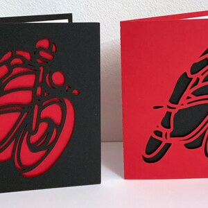 Carte de motard , intérieur vierge , noir , rouge , vitesse , vélo , motard , voyage , route