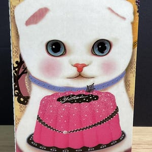 Carte chat , Fleurs , Imprimé , Blanc , Fourrure de bébé , Meow , Doux , Mignonne , Famille , Ami , Ronronnement