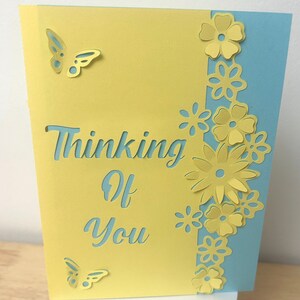 Thinking of you Card , Flowers , Butterflies , Mourning , Grief , Family , Friends , CoWorkers , Neighbours