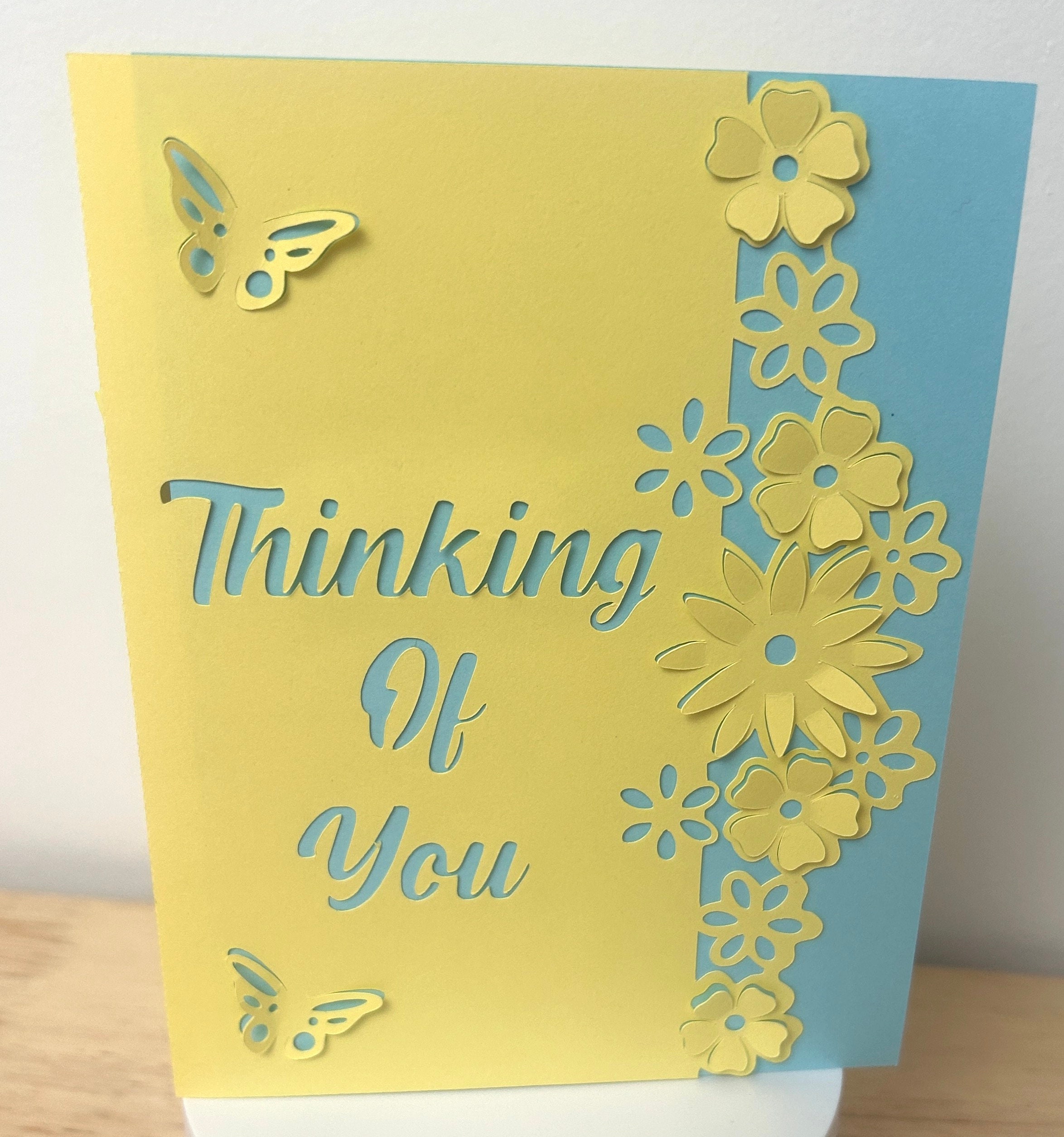 Thinking of you Card , Flowers , Butterflies , Mourning , Grief , Family , Friends , CoWorkers , Neighbours