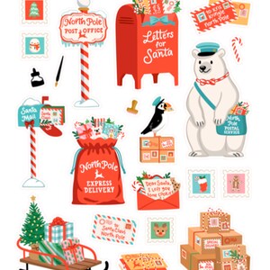 Stickers père Noël , lettres , travaux manuels , travaux manuels , ours , elfe , arbre , bonbon , pôle nord , enfants , cadeau