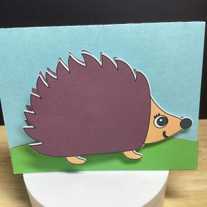 Carte hérisson à pompon , Animal , Sauvage , Mignon , Juste parce que , Vous me manquez , Guérissez-vous , Bonjour