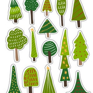 Autocollants pour arbre de Noël, Père Noël, Cloche, Couronne, Enfants, Elfe, Décorations, Bonbons, Cadeaux, Bonhomme de neige, Arbre, Arc