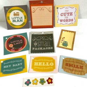 Tags , Petit homme , Petite dame , Fleurs , Cadeaux , Hibou , Sourire , Mignonne , Fêtes , Loisirs créatifs , Scrapbooking
