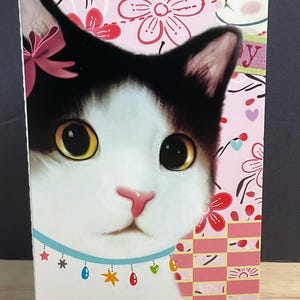 Carte chat , Fleurs , Imprimé , Blanc , Fourrure de bébé , Meow , Doux , Mignonne , Famille , Ami , Ronronnement