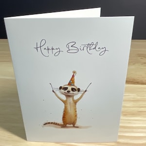 Carte de joyeux anniversaire, fêtard, imprimé, famille, amis, mignon, sauvage