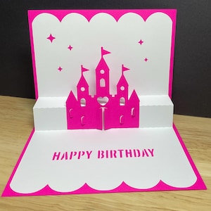Carte pop-up château de princesse 3D, joyeux anniversaire, fille, famille, ami, enfants, fille