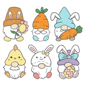 Autocollants Gnome de Pâques , Printemps , Vacances , Carotte , Fleurs , Jardin , Lapin , Lapin , Artisanat , Scrapbooking , Cadeaux