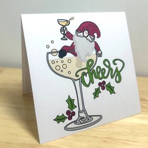 Carte Cheers Gnome , Nouvel An , Vacances , Activités , Amis , Fête , Champagne