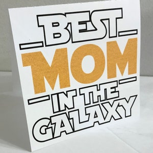 Carte Meilleure maman de la galaxie , intérieur vierge , Imprimé , Fête des Mères , Anniversaire , Amour , Reconnaissance