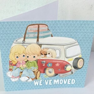Carte Moments précieux où nous avons déménagé , Intérieur vierge , Imprimé , Animaux de compagnie , Fourgonnette , Nouvelle maison , Propriétaire de la maison , Nouveau départ