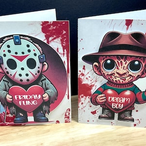 Lot de cartes pour la Saint-Valentin , Films , Sang , Slasher , Horreur , Cœur , Amour , Partenaire