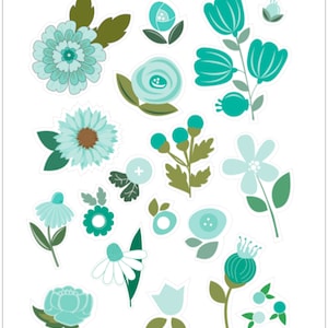 Autocollants de fleurs de menthe , Jardin , Artisanat , Planificateur , Carnets , Décorer , Floral