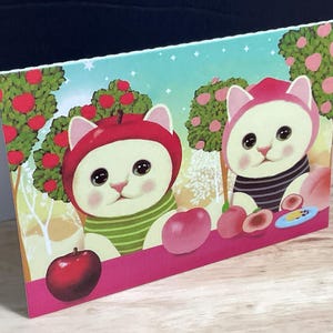 Carte chat , Fleurs , Imprimé , Blanc , Fourrure de bébé , Meow , Doux , Mignonne , Famille , Ami , Ronronnement